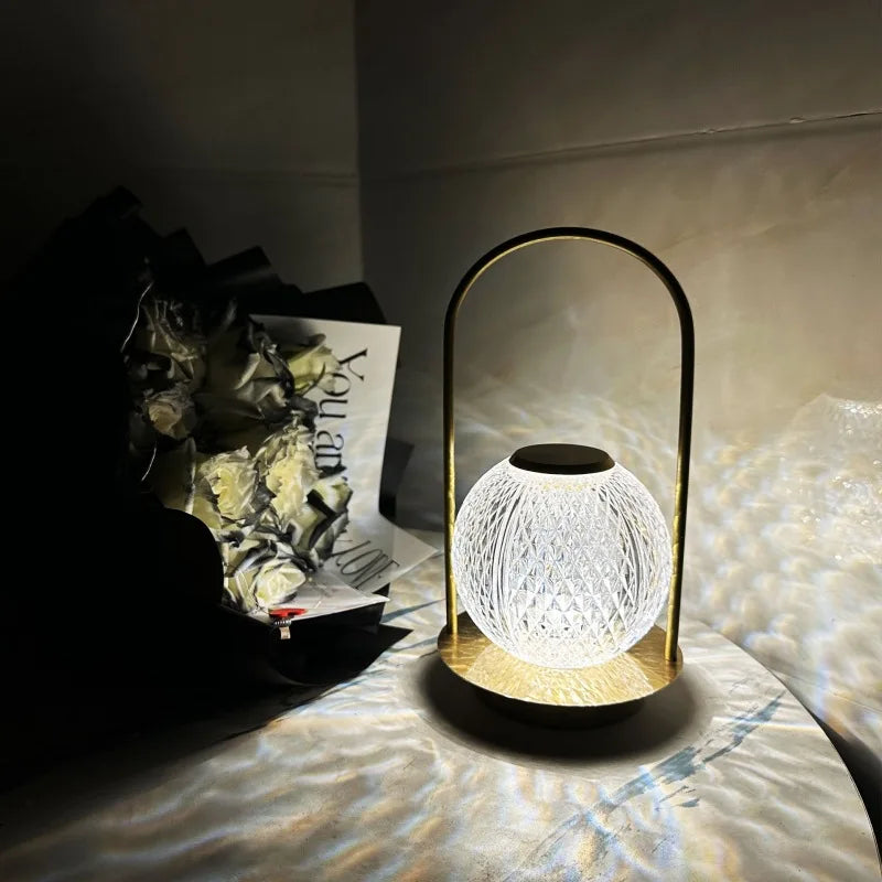 Diamond LED Rechargeable Crystal Acrylic Table Lamp